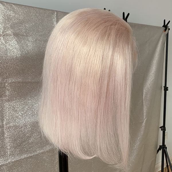 Sidary Silver Gray Bob Human Hair Lace Front Wigs